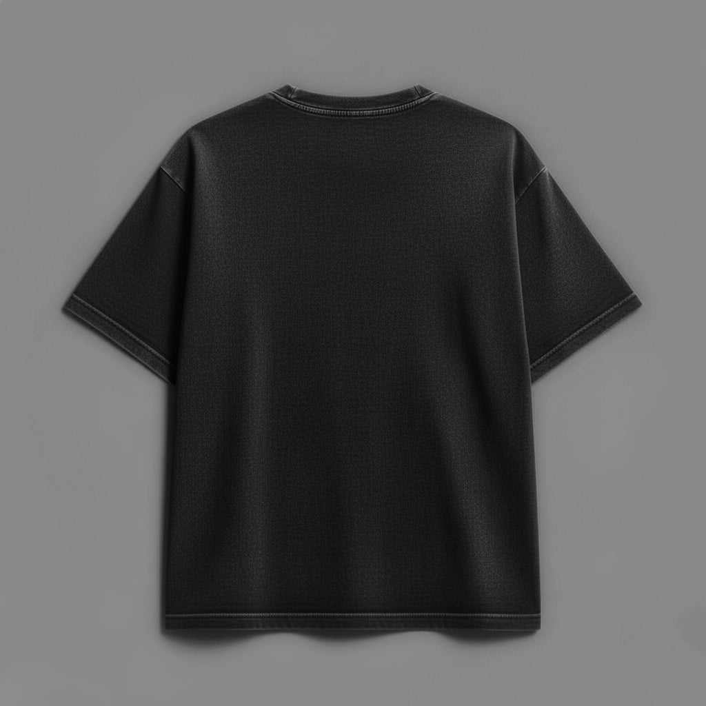 STREETWEAR ESSENTIAL OVERSIZED TEE – BLACK ACID WASHED