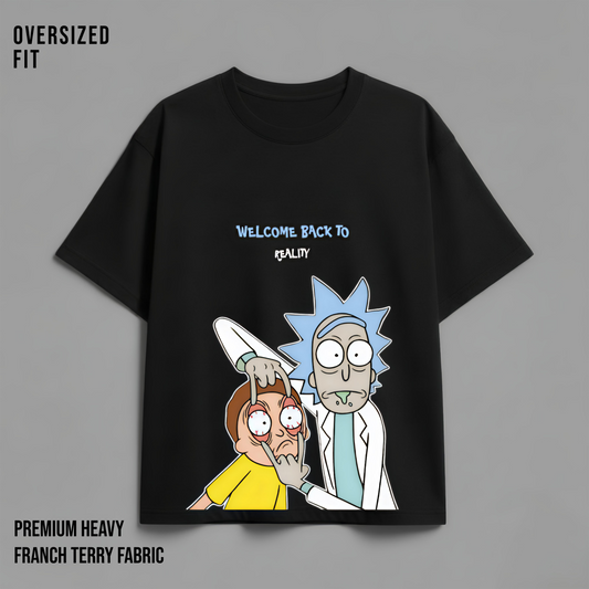 RICK & MORTY OVERSIZED TEE – BLACK