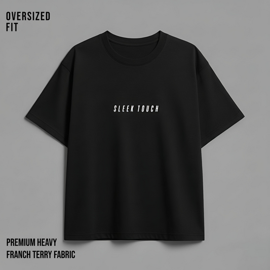 SLEEK TOUCH OVERSIZED TEE – BLACK