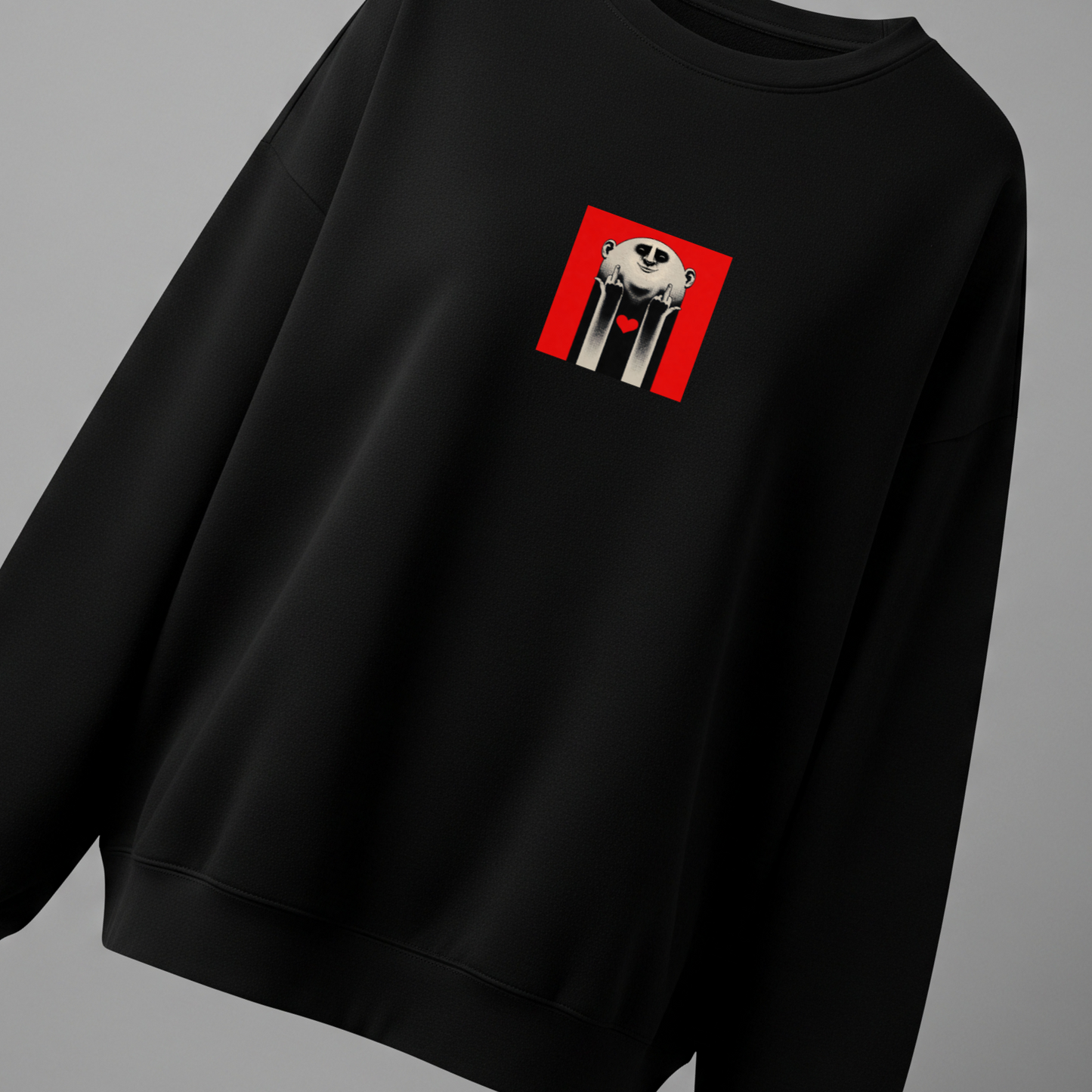 MIDDEL F SWEATSHIRT–BLACK