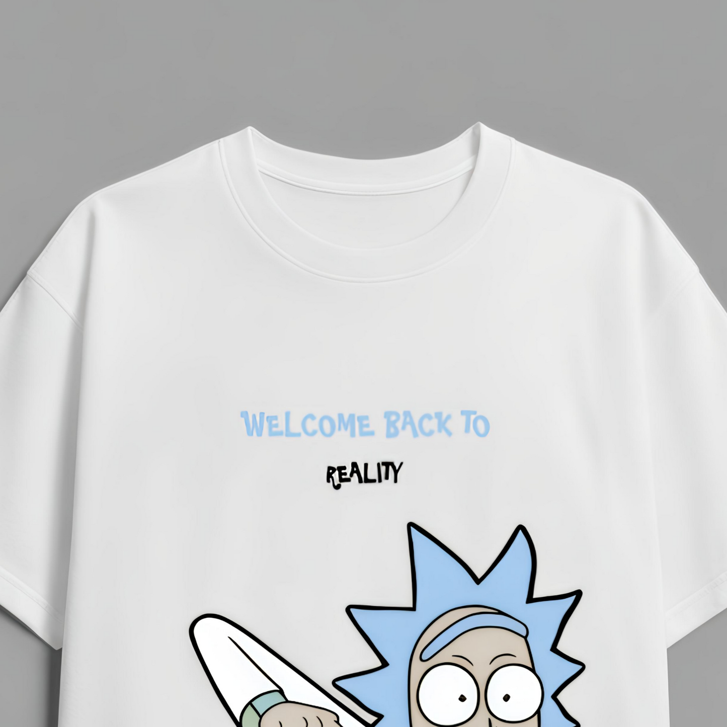 RICK & MORTY OVERSIZED TEE-WHITE