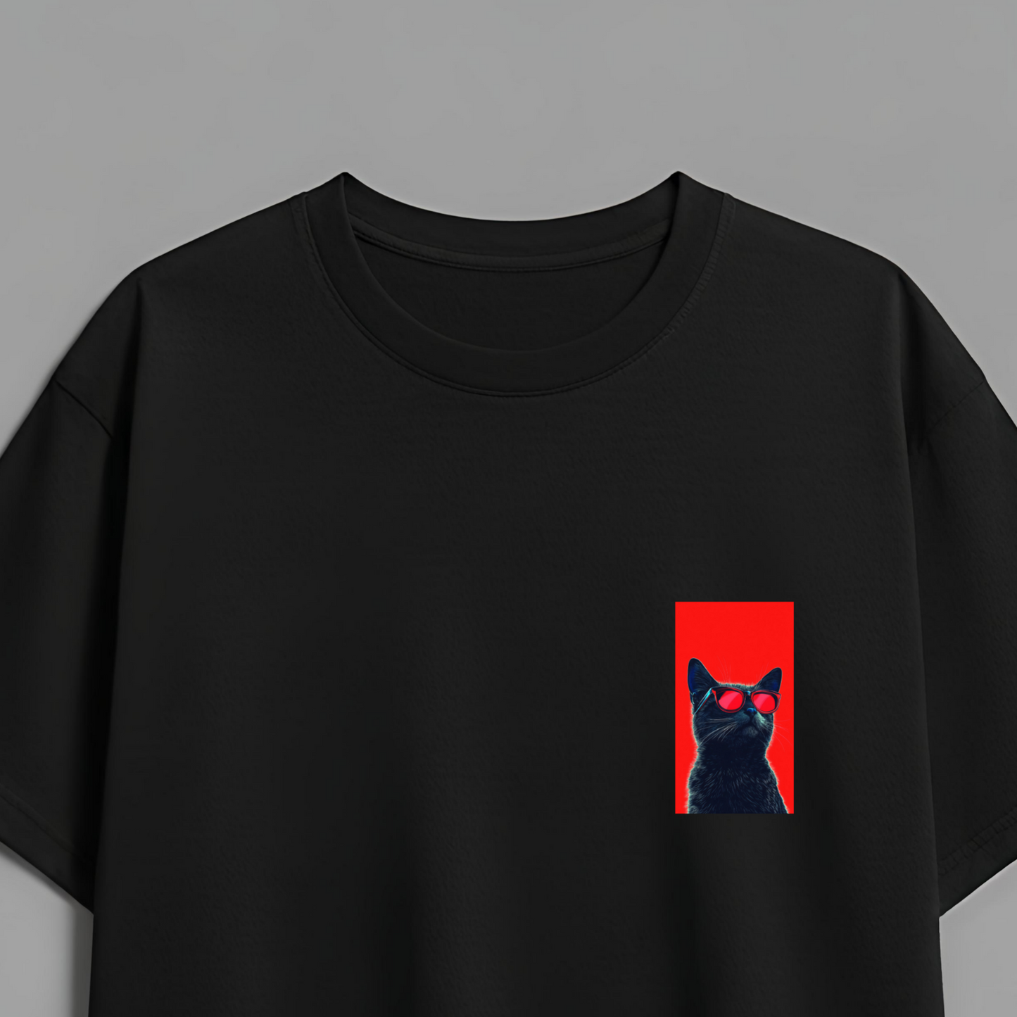 MEOW OVERSIZED TEE-BLACK