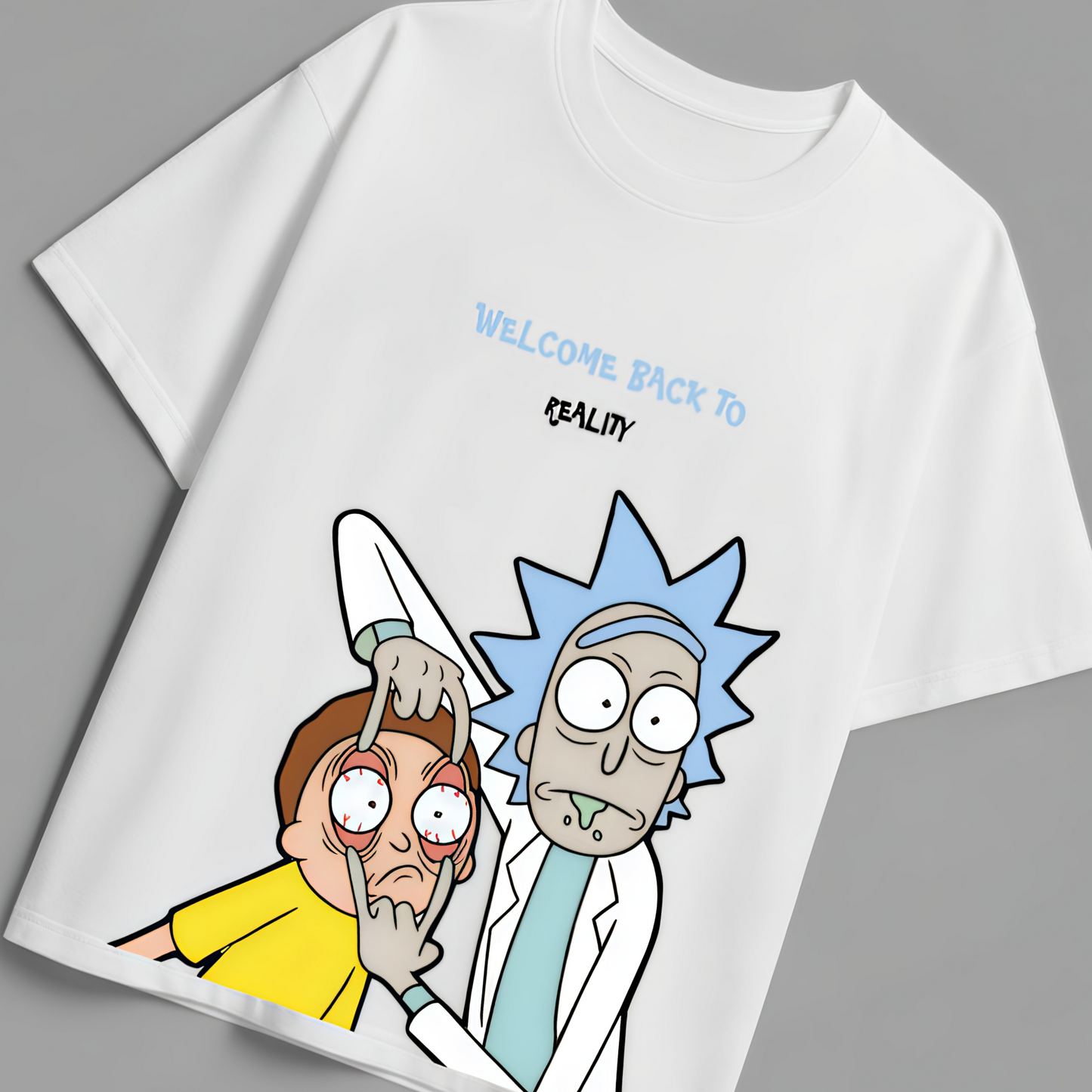 RICK & MORTY OVERSIZED TEE-WHITE
