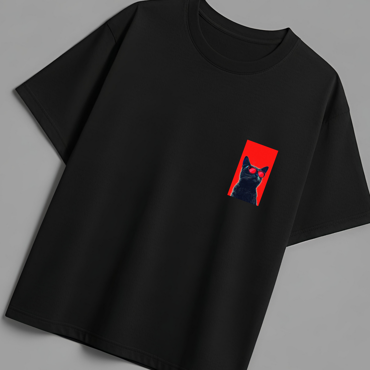 MEOW OVERSIZED TEE-BLACK